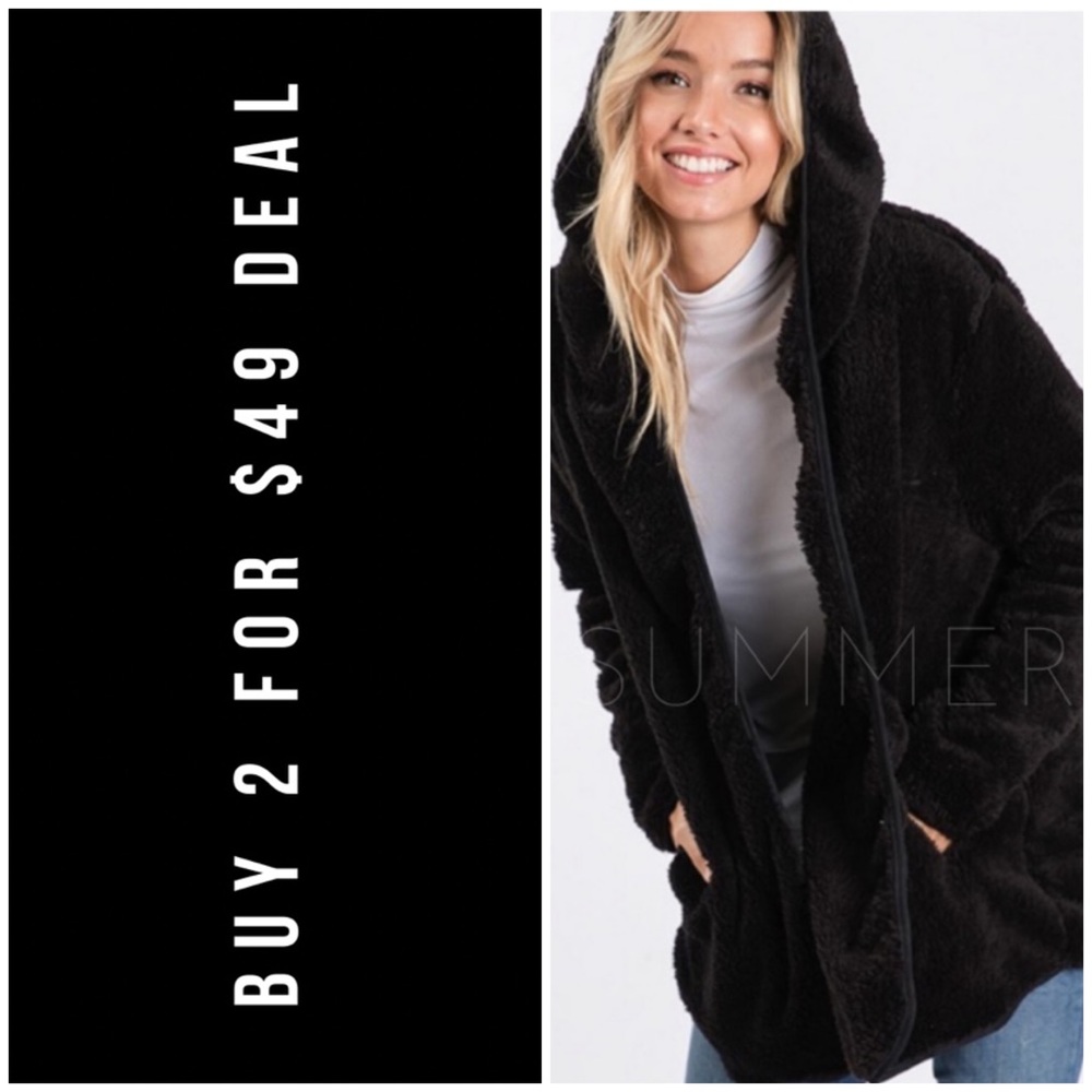 ❄️BLACK FLEECE CARDIGAN